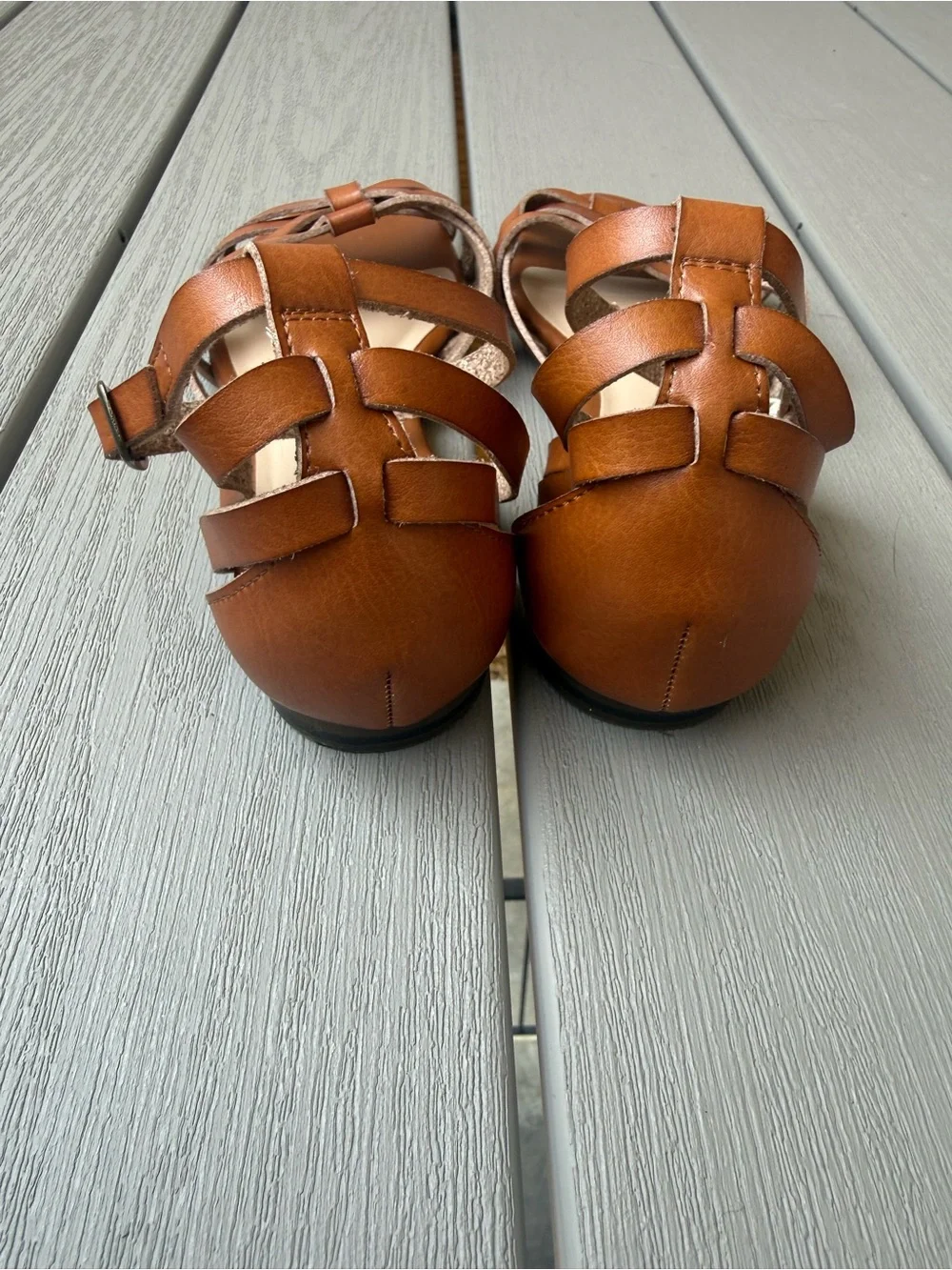 Wonderly Brown Woven Fisherman Ankle-Strap Sandals Women’s Size 9